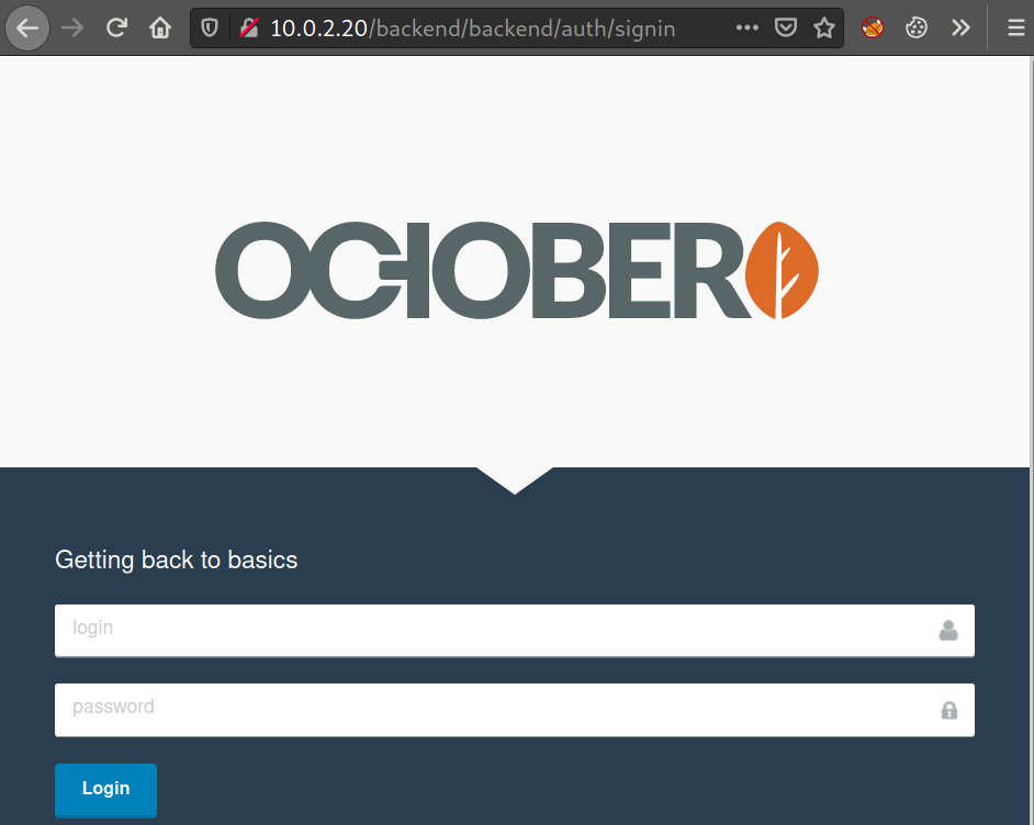 OctoberCMS login form