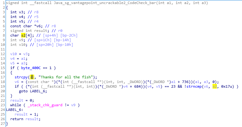`bar` function in IDA Pro