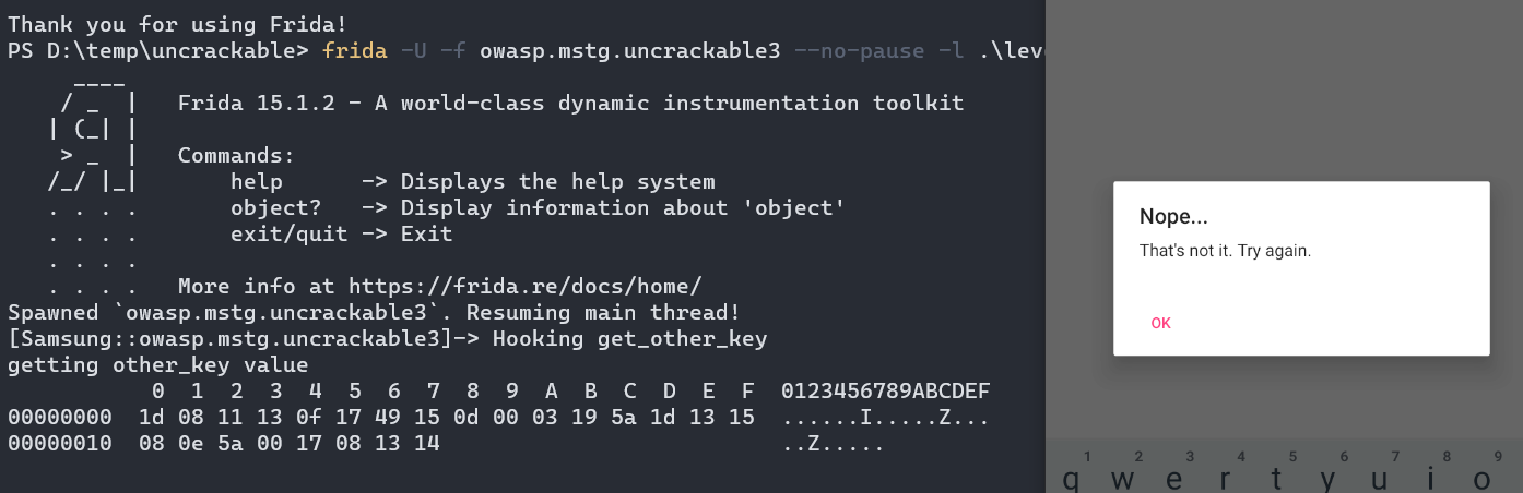 Hooking with frida to get other_key